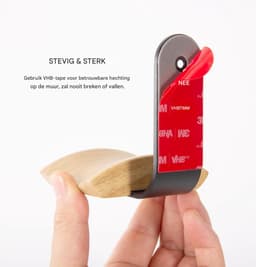 TuseRxln Koptelefoon Standaard - Headset Hanger - U-Vormige Hyperboloïde Steun Natuurlijk Berk En Aluminium - 1 - Thuis En Kantoor + Zwart — thumbnail 3