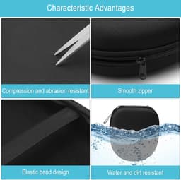 Koptelefoon Hoes - Hardcover Koptelefoon Case Headphone Case - Opberghoes - Hard Case - Waterdicht - On-ear/Over-ear - beschermhoes - draagbare anti-val hoofdtelefoonhoes - voor eenvoudig transport op reis - Zwart — thumbnail 3