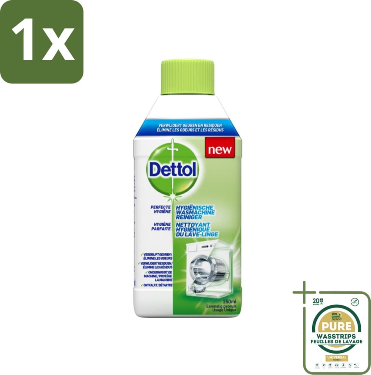 1 x Dettol - Wasmachine Reiniger - Eenmalig Gebruik - 250 ml- Wasmachine Reiniger - Geur En Vuilrestanten - Hygiëne - Wasmachine Reinigen - Residuen Verwijderen — afbeelding 1