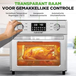 Grote Airfryer Oven met Rotisserie - 26 Liter XXL - 1700W - 10 Digitale Programma's - Hetelucht & Grill — thumbnail 2