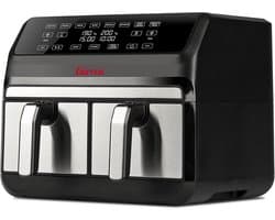 Dubbele Airfryer XL met 2 Zones - 8 Liter - Digitaal - 1700W - Zwart/Zilver