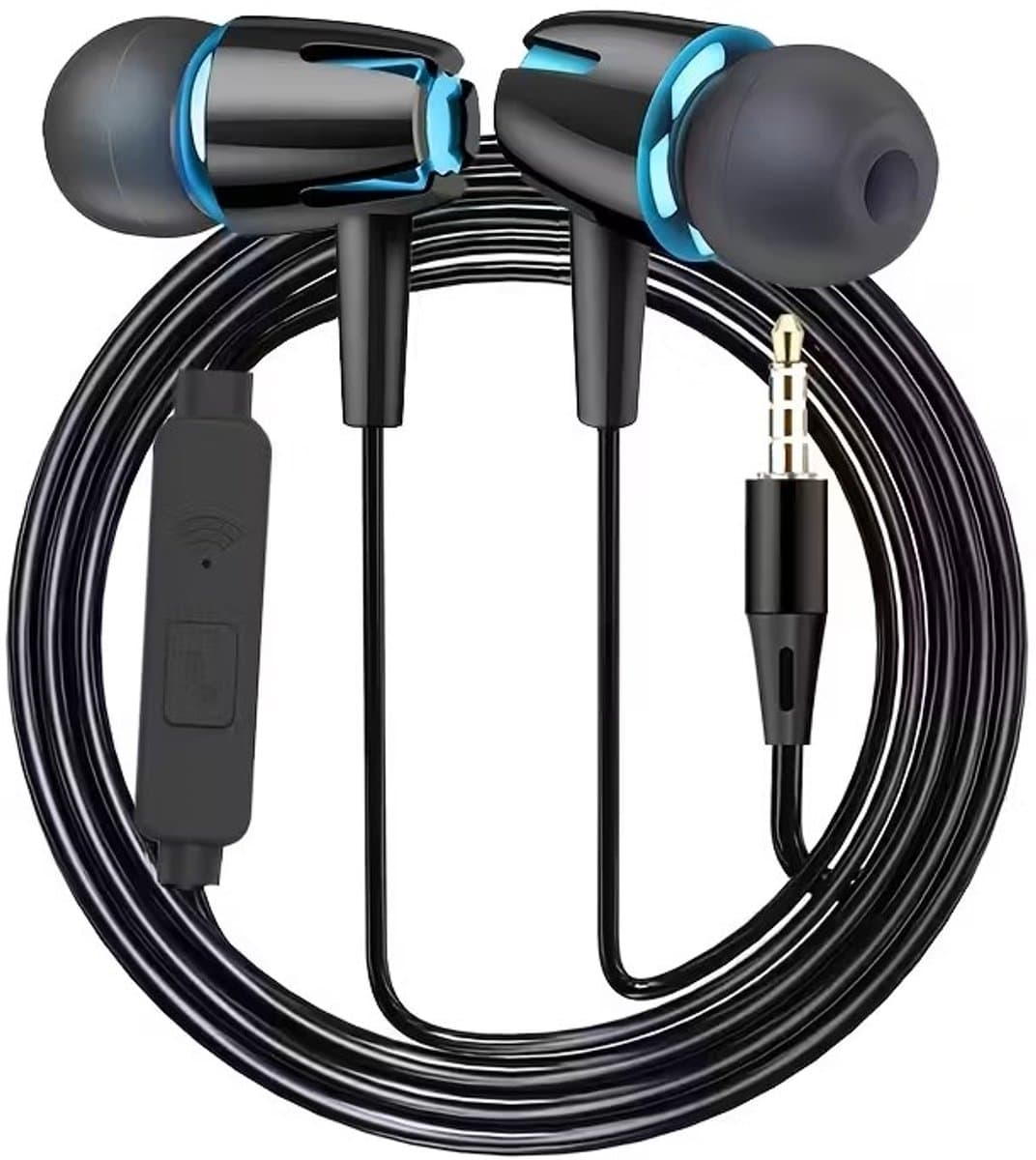 Hoogwaardige bedrade headset, semi-in-ear ontwerp, geschikt voor telefoons, computers en games, karaoke, bedraad met microfoon in-ear design, HD gesprekken, 3.5mm jack, ideaal voor sporten, hardlopen, touwtjespringen, cadeau — afbeelding 1