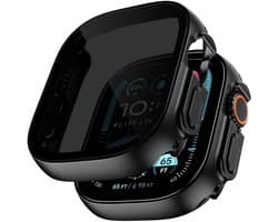 Privacy Screenprotector en Hoesje geschikt voor Apple Watch Ultra 1/2/3 - 360 Graden Volledige Bescherming - Beschermglas Hoes Screen Protector Glas