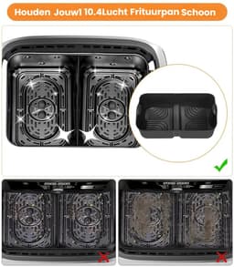Ninja Airfryer Siliconen Accessoires 4-delig - Zwarte Bakplaten voor Ninja Foodi Flexdrawer 10.4L AF500DE/COSORI 10L - Ovenbestendig 240°C - Magnetron & Vaatwasserveilig - Herbruikbare Roosters — thumbnail 5