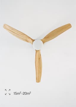 Witte Plafondventilator met Verlichting en Afstandsbediening - 40W, Ø 132 cm, 6 Snelheden — thumbnail 2