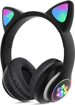 Draadloze Bluetooth Koptelefoon met FM, MP3 & LED Kattenoren–bluetooth koptelefoon–bluetooth headset– Draadloze Koptelefoon voor Kinderen–Led Verlichting –Katten Oortjes–zwart–55640 — thumbnail 4