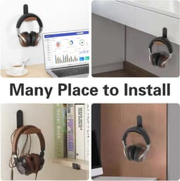 Hoofdtelefoonhouder met Brede Steun - Houten Koptelefoonstandaard voor Gaming en Over-Ear Headsets — thumbnail 4
