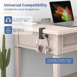 Hoofdtelefoonstandaard met 360° draaibare houder en verstelbare bureau veerklem voor gaming headset — thumbnail 5