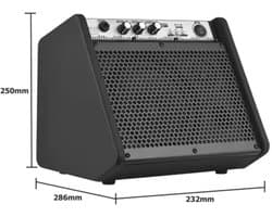 Bluetooth luidspreker met versterker voor drums, keyboard en gitaar