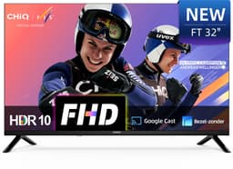 CHiQ LF32FT - Smart TV 32 Inch - Full HD - Metalen Randloos - Google TV - Dolby Audio - HDMI - Nieuw — thumbnail 1