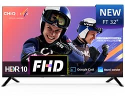 CHiQ LF32FT - Smart TV 32 Inch - Full HD - Metalen Randloos - Google TV - Dolby Audio - HDMI - Nieuw
