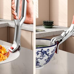 RVS-grippers voor hete platen - Ergonomisch antislipontwerp - Anti-verbranding - Multifunctionele tang voor magnetron, oven, airfryer, stoompan, potten en kommen - voor veilige grip en hittebescherming — thumbnail 5