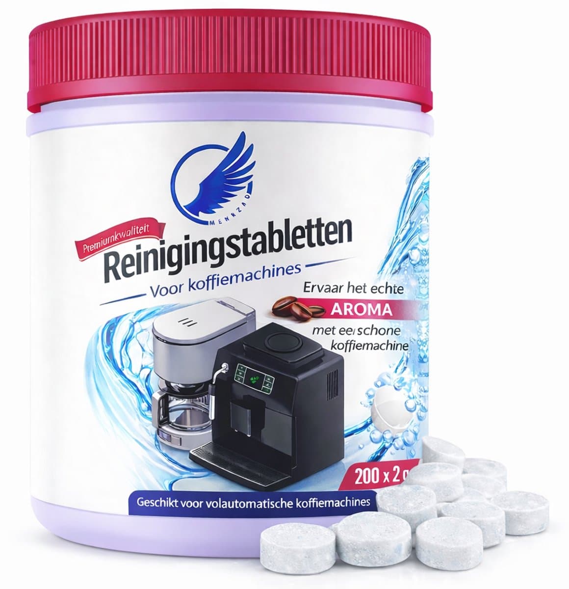Reinigings tabletten koffiemachine - 200 stuks 2 gram - Universeel - Voor Jura - Siemens - Philips - Bosch - Krups - Delonghi — afbeelding 1
