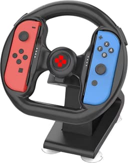 Turqero Stuurwiel voor Nintendo Switch Joy Con – Race Stuur - Racing wheel - Nintendo switch Accessoires - geschikt voor Switch & OLED - Zwart — thumbnail 1
