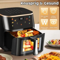 Lunekiss luchtfriteuse 9L – 1800W – digitaal display – 6 programma’s – ovencombinatie – zichtbaar venster — thumbnail 6