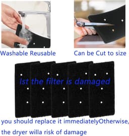 Foam Sponge - Filter Droger - 4stuks - filter Foam filter droger - droger sponsfilter - Geschikt voor Whirlpool - Gelijk aan model: 481010345281 481010716911(230 x 115 x 14MM) — thumbnail 5