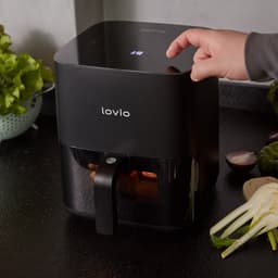 LOVIO PureFry Airfryer – 5L Heteluchtfriteuse – Stoomfunctie – Touchscreen – 1450W – Zwart — thumbnail 4