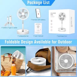 Stille Oscillerende Ventilator met Afstandsbediening - 9 Inch Mini-USB Tafelventilator met Timer - Draagbare Ventilator voor Slaapkamer, Kantoor en Camping — thumbnail 1