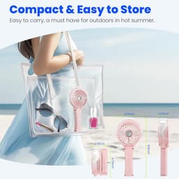 Draagbare USB Mini Ventilator - Handheld Vouwbare Ventilator met 3 Snelheden voor Thuis en Buiten — thumbnail 5