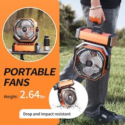 Oplaadbare Camping LED Ventilator met Licht en Haak - 20000 mAh Batterij en 4 Snelheden — thumbnail 2