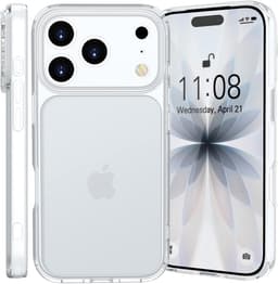 Hoes voor iPhone 17 Pro Max, met camerabescherming, stootvast, topkwaliteit, militaire standaard, krasbestendig, doorzichtige achterkant, telefoonhoes, anti-vingerafdruk, mat wit — thumbnail 1