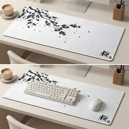 Grote Muismat 80x30 | Gaming Muismat | Wit | XXL | Antislip | Desktop Mat | Computer Mat | Sakura Japans — thumbnail 1
