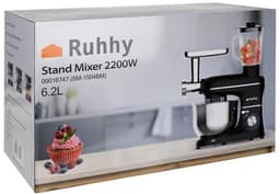 Keukenmachine met roestvrijstalen kom en 6,2 L - 2200 W en 6 snelheden voor bakken en koken — thumbnail 2