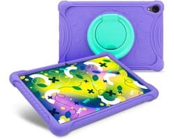 SPC 25,5 cm Kids Case - Siliconen Beschermhoes met Draairing voor SPC Gravity 10,1 Inch - Versterkte Hoeken - Paars