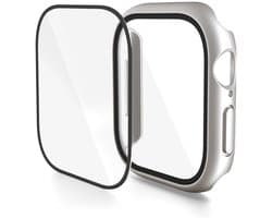 Screenprotector case - geschikt voor Apple Watch 10 / 11 42mm - full cover hoesje - gehard glas - 42 mm - volledige bescherming - starlight
