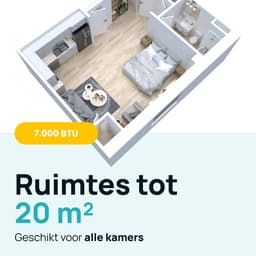 MOA Mobiele Airco - 7.000 BTU - 3-in-1 - Met Afstandbediening - Tot 22m² - Airconditioner met Ontvochtigingsfunctie - Raamafdichtingskit - Wit — thumbnail 5