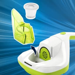 CLEANmaxx Anti-mijt-handstofzuiger snoerloos | kruimelzuiger draadloos | Matrasreiniger met UV-C-licht | Vernietigt 99,9% van alle mijten | Inclusief HEPA-filter en 250 ml stofreservoir | Ideaal voor allergiepatiënten [Limegreen] — thumbnail 5