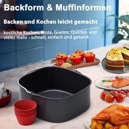 Accessoires Heteluchtfriteuse Gescht voor Philips Airfryer 3000-5000 Serie 9L, Opvouwbare Siliconenvorm Herbruikbare Ovenschaal voor Philips Dual Basket Airfryer NA350/NA550 9L — thumbnail 3