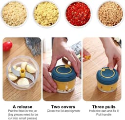 Handmatige Mini Keukenmachine voor Groenten en Fruit Hakken en Mengen — thumbnail 5
