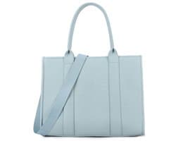 Damestas - The Tote Bag XL - Blauw - 39 x 31 cm - Laptop - Ipad - Schooltas - Akte tas - Rits - Vakken - Luxe voering.