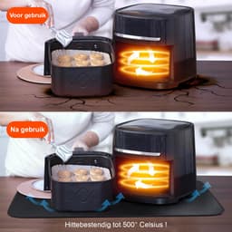 Hittebestendige Vuurvaste Siliconen Mat – Bakmat - Antislip Glasvezelmat 40x60 cm – Beschermmat voor Friteuse, Airfryer, Oven & Koffiezetapparaat - Koffiemat — thumbnail 2