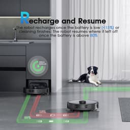 Teendow D65S MAX Robotstofzuiger - 70 dagen automatisch legen - 6000 Pa zuigkracht - 220 minuten gebruiksduur - 4 vermogensstanden - Zwart — thumbnail 3