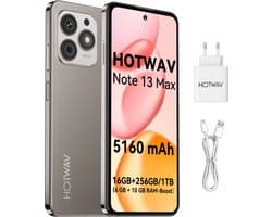 HOTWAV Note 13 Max - Smartphone - 256GB - Goud - mobiele telefoon zonder abonnement - 2 jaar garantie - mobiele telefoon senioren - Met Transparante Hoes - 4G Dual SIM