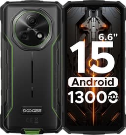 DOOGEE Fire 5 4G - Robuuste Smartphone - Robuuste Telefoon - Android 15 - 12 GB RAM / 64 GB ROM (TF 2 TB) - 6,6-inch HD+90 Hz - 13000 mAh - 13 MP +8 MP camera - Face ID - NFC - OTG - GPS - Groen — thumbnail 1