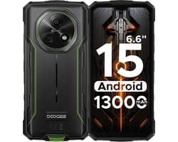 DOOGEE Fire 5 4G - Robuuste Smartphone - Robuuste Telefoon - Android 15 - 12 GB RAM / 64 GB ROM (TF 2 TB) - 6,6-inch HD+90 Hz - 13000 mAh - 13 MP +8 MP camera - Face ID - NFC - OTG - GPS - Groen