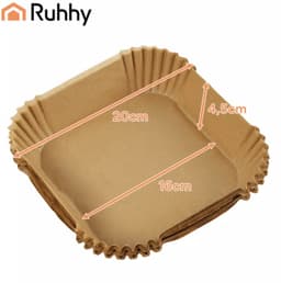 Ruhhy Airfryer papieren inserts 100 stuks 16 x 16 cm — thumbnail 6