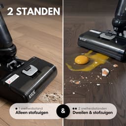 RYER DualForce Vloerreiniger - Draadloze Stofzuiger & Dweil in 1 - Nat & Droog Reinigen - Zelfreinigend - 3 Snelheden - Zelftrekkende werking - 35 min Accuduur - Twee-Tank Systeem - Lichtgewicht — thumbnail 3