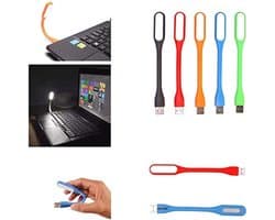 8 stuks flexibele mini USB LED-lampen voor laptop en toetsenbord, draagbaar leeslampje met zwanenhals
