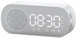 Digitale Wekker - Bluetooth Speaker - Premium Wekker - met LED Spiegeldisplay - Twee alarmen met hoog volume - Digitale Wekkerradio - Wit — thumbnail 1