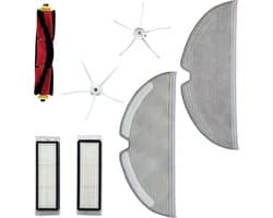 PARTS4® Robotstofzuiger vervangingsset geschikt voor Roborock S5 / S6 / S60 series | 7-delige set met middenborstel, zijborstel (2 x), HEPA filter (2 x), mop doek (2 x)