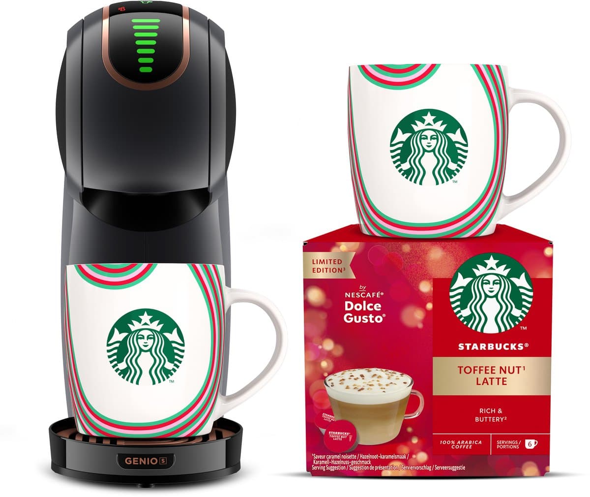 Krups Dolce Gusto Genio S Starbucks Bundle YY5811FD – Capsule koffiemachine – Professioneel resultaat in 30 sec – Compact – Touchscreen – Multidranken koffiemachine — afbeelding 1