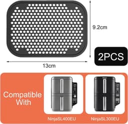 Herbruikbare spatbescherming roosters voor airfryer - 2 stuks, 13 x 9,2 cm, zwart — thumbnail 5