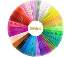 30 kleuren 3D-pen filament PLA - 1,75 mm kleurenset voor creatieve projecten