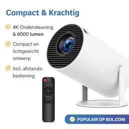 2025 Mini Beamer WiFi 6 met 4K Ondersteuning | Android 11.0 Smart Projector | Alles-in-één Smart TV Projector | 290 ANSI Lumen | Draagbaar & 180° Rotatie | Bluetooth 5.0 | Home cinema – Thuisbioscoop & Presentaties — thumbnail 5