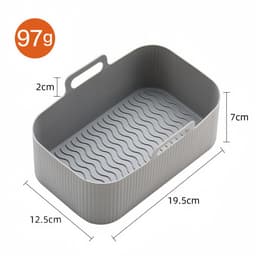 1 stuk - Opvouwbare siliconen bakvorm - Rechthoekige siliconen bakvorm voor airfryer - Zwart — thumbnail 3