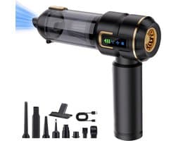 Stofzuiger - Handstofzuiger Draadloos - Auto Stofzuiger Draadloos - 27000pa Krachtige Ministofzuiger - Handstofzuiger Oplaadbaar - Voor Dierenharen, Thuis, Kantoor, Keuken - Goudzwart